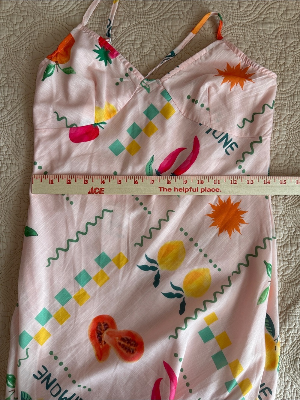 ❇️NWT❇️ Petal & Pup Pink Fruit-Print Slip Maxi Dress - Picture 10 of 10
